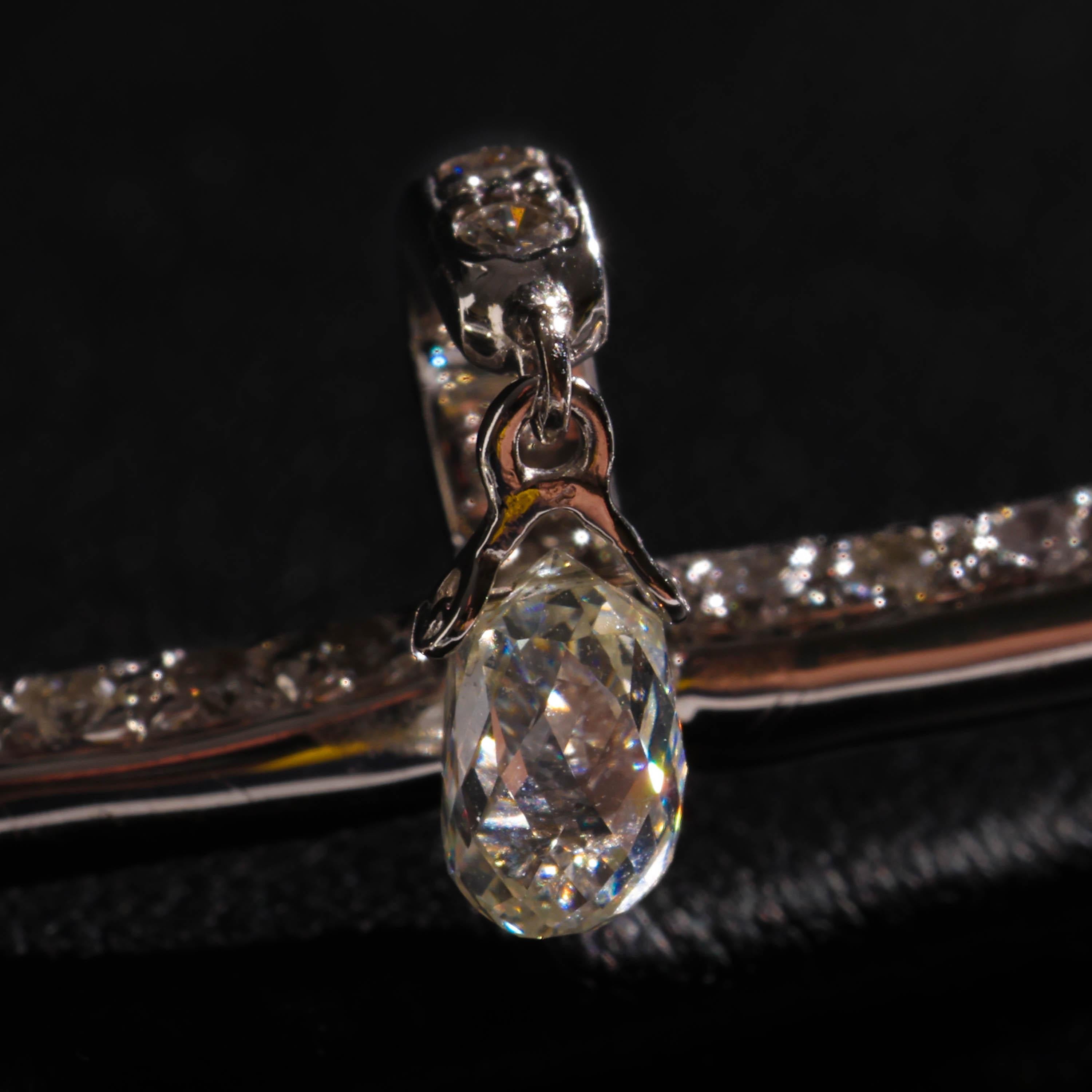 Tiara & Necklace Diamonds, Diamond Briolettes for Wedding or Gala 8 TCW Art Deco For Sale 7