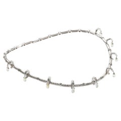 Art Deco Tiara & Necklace Diamonds, Diamond Briolettes for Wedding or Gala 8 TCW