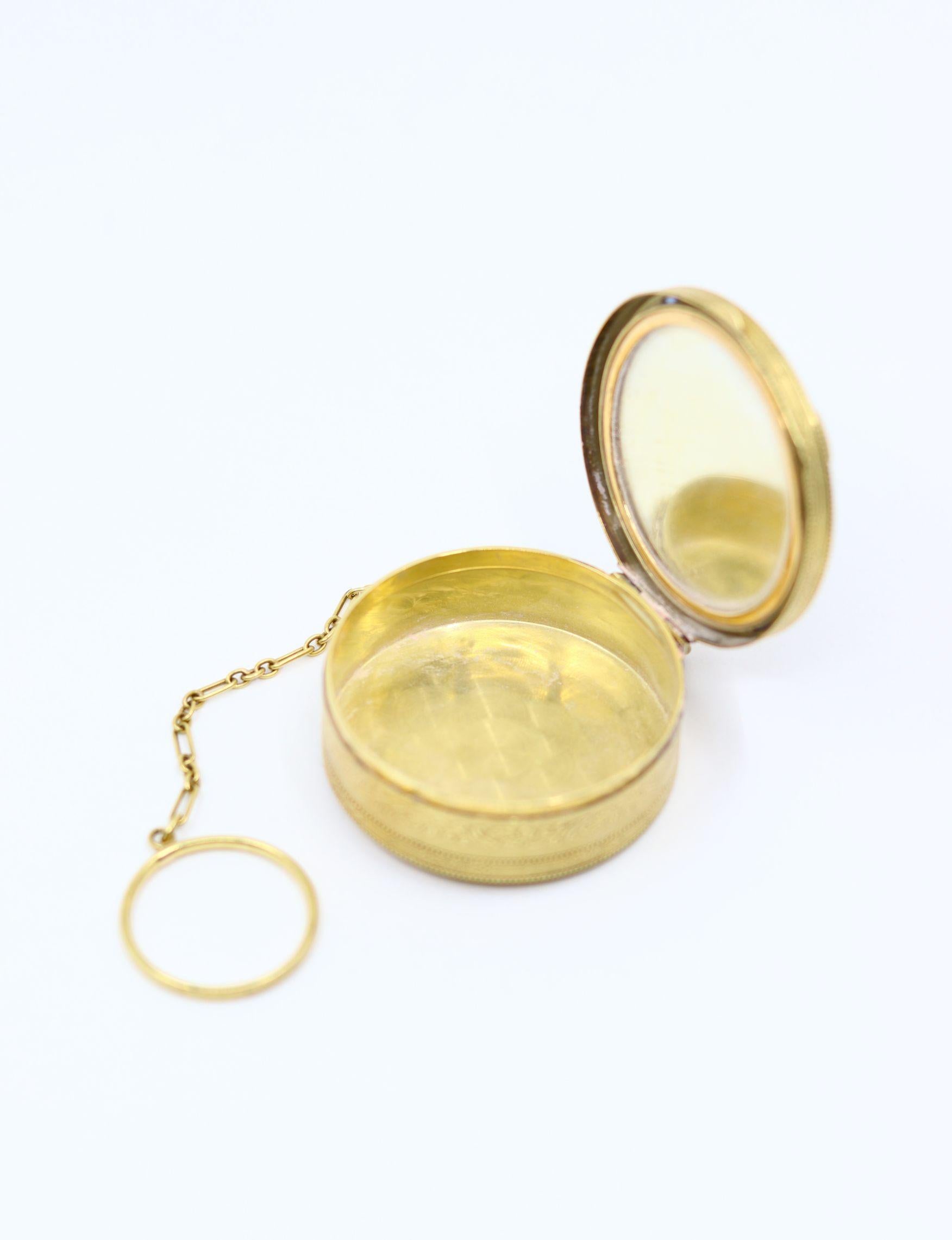 Portapillole Art Deco Tiffany & Co. in oro 14K con zaffiro e diamante in vendita 3
