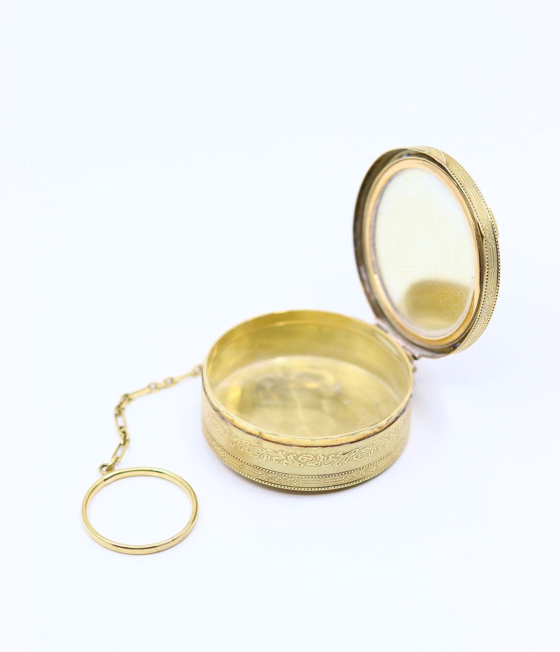Portapillole Art Deco Tiffany & Co. in oro 14K con zaffiro e diamante in vendita 4