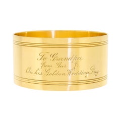 Art Deco Tiffany & Co. 18 Karat Solid Gold Engraved Napkin Ring 47.60 Grams 1920