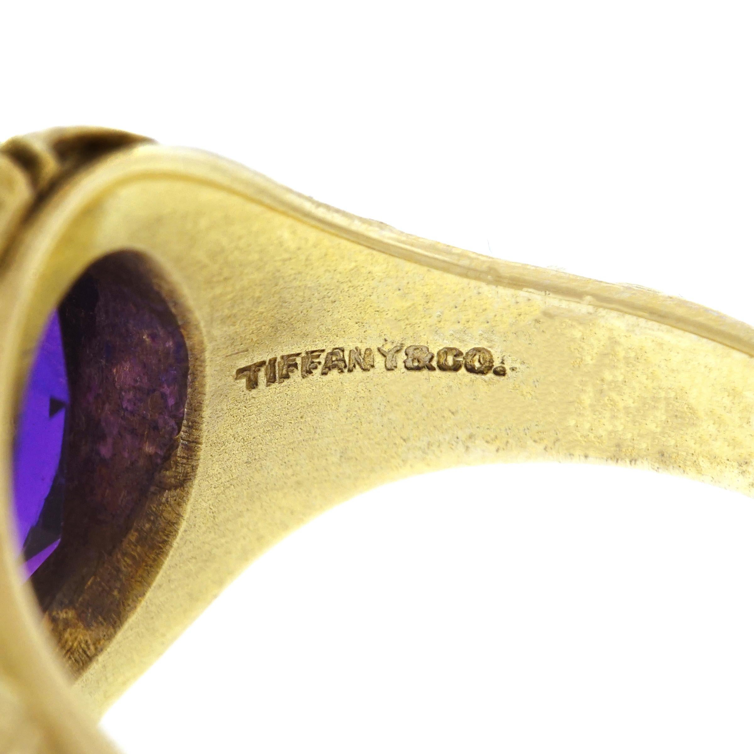 Women's Art Deco Tiffany & Co. Amethyst Set of Gold Ring