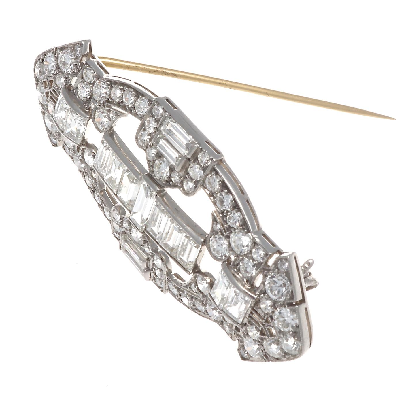 Art Deco Tiffany & Co. Diamond Platinum Brooch 1