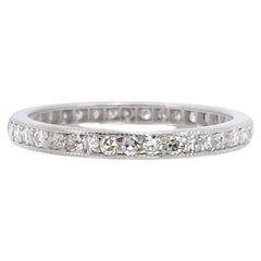 Art Deco Tiffany & Co. Diamond Platinum Eternity Ring, Size 9.25