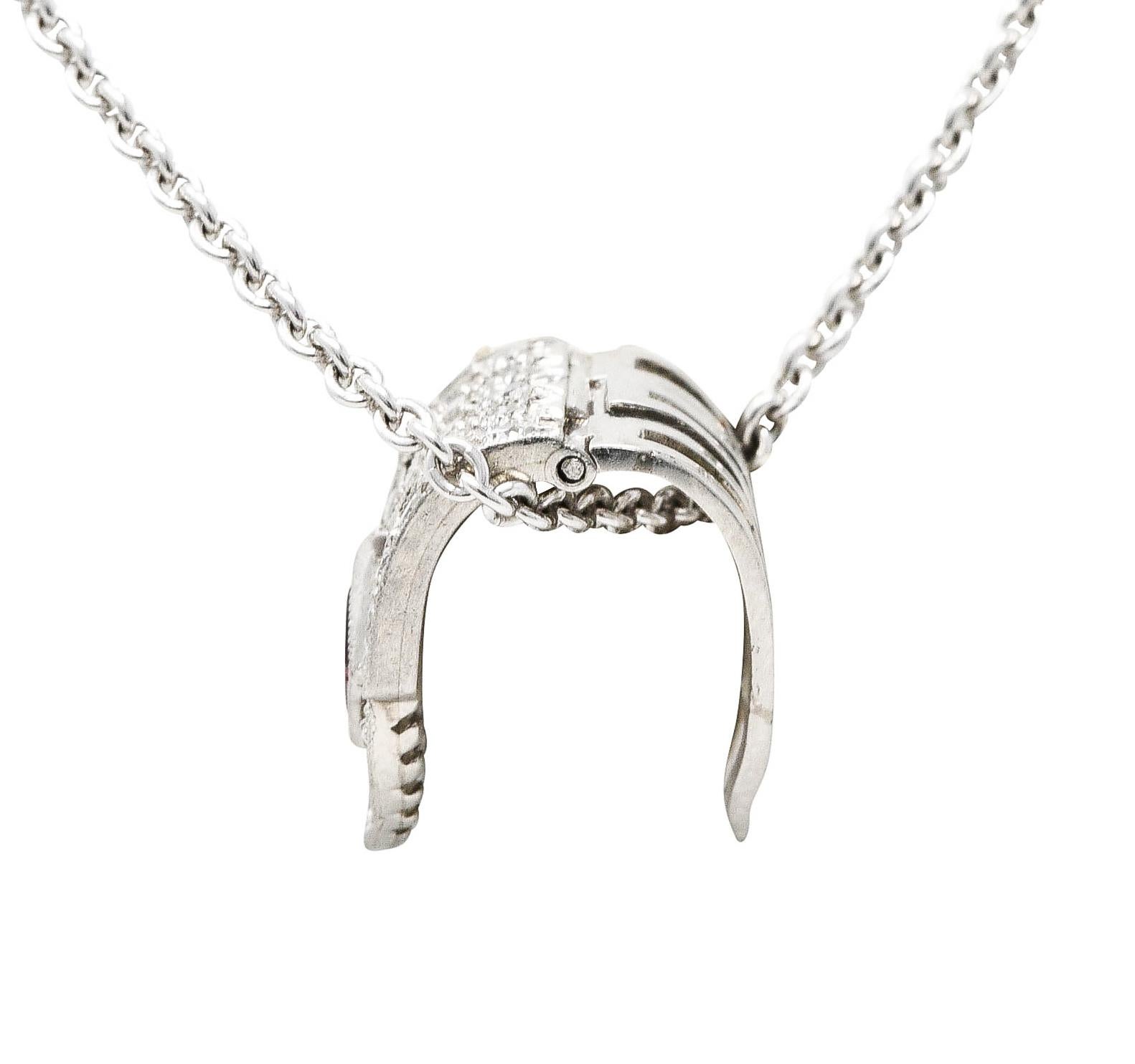Art Deco Tiffany & Co. Diamond Ruby Platinum Enhancer Clip Pendant Necklace 4