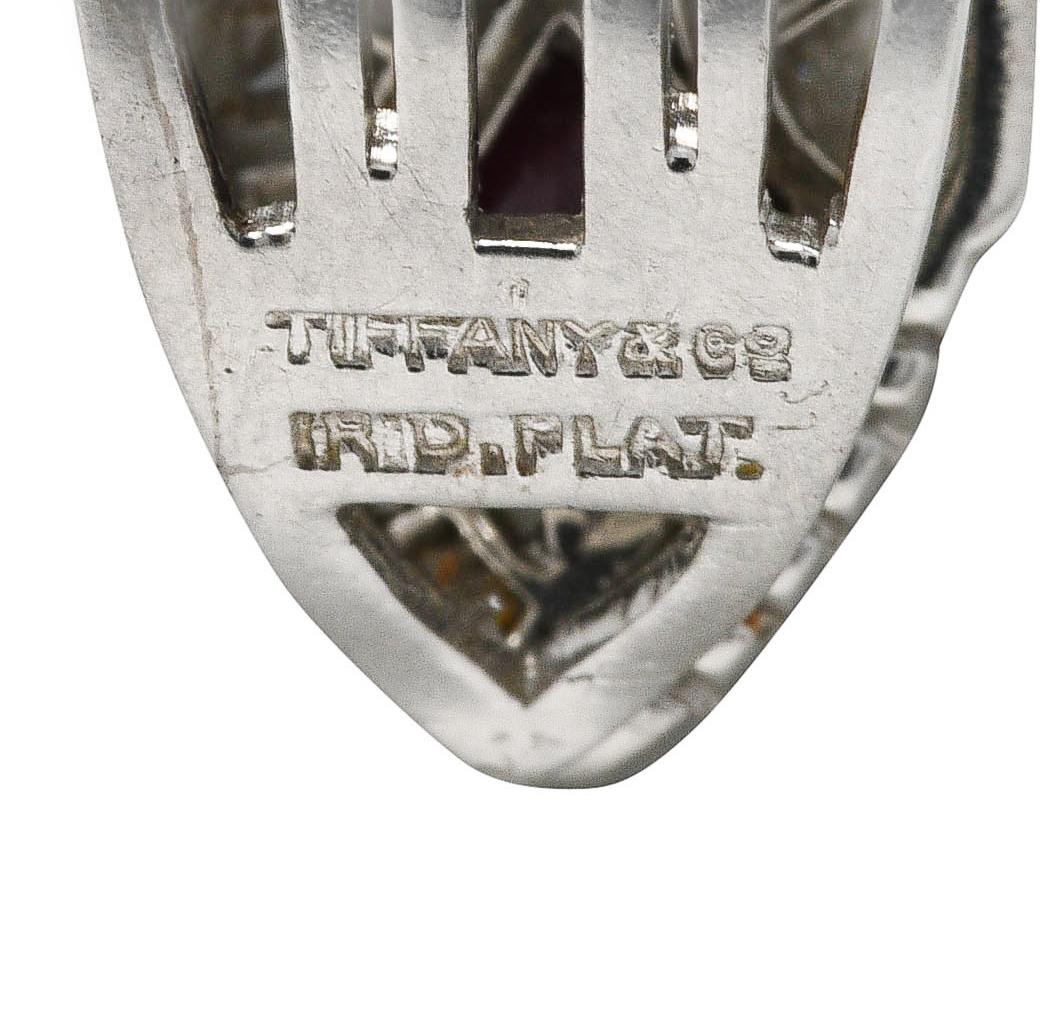 Art Deco Tiffany & Co. Diamond Ruby Platinum Enhancer Clip Pendant Necklace In Excellent Condition In Philadelphia, PA