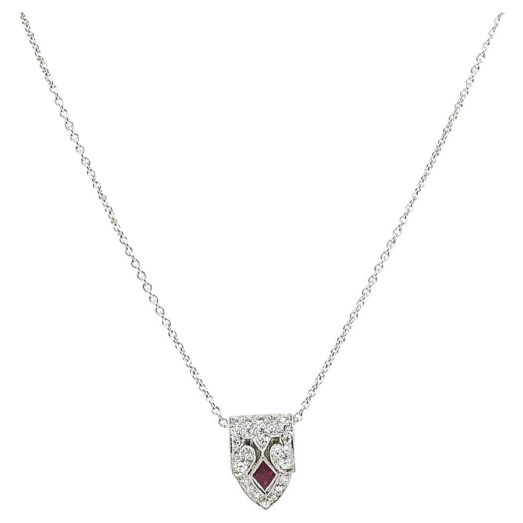 Tiffany and Co Platinum Sapphire Diamond Pendant Necklace at 1stDibs