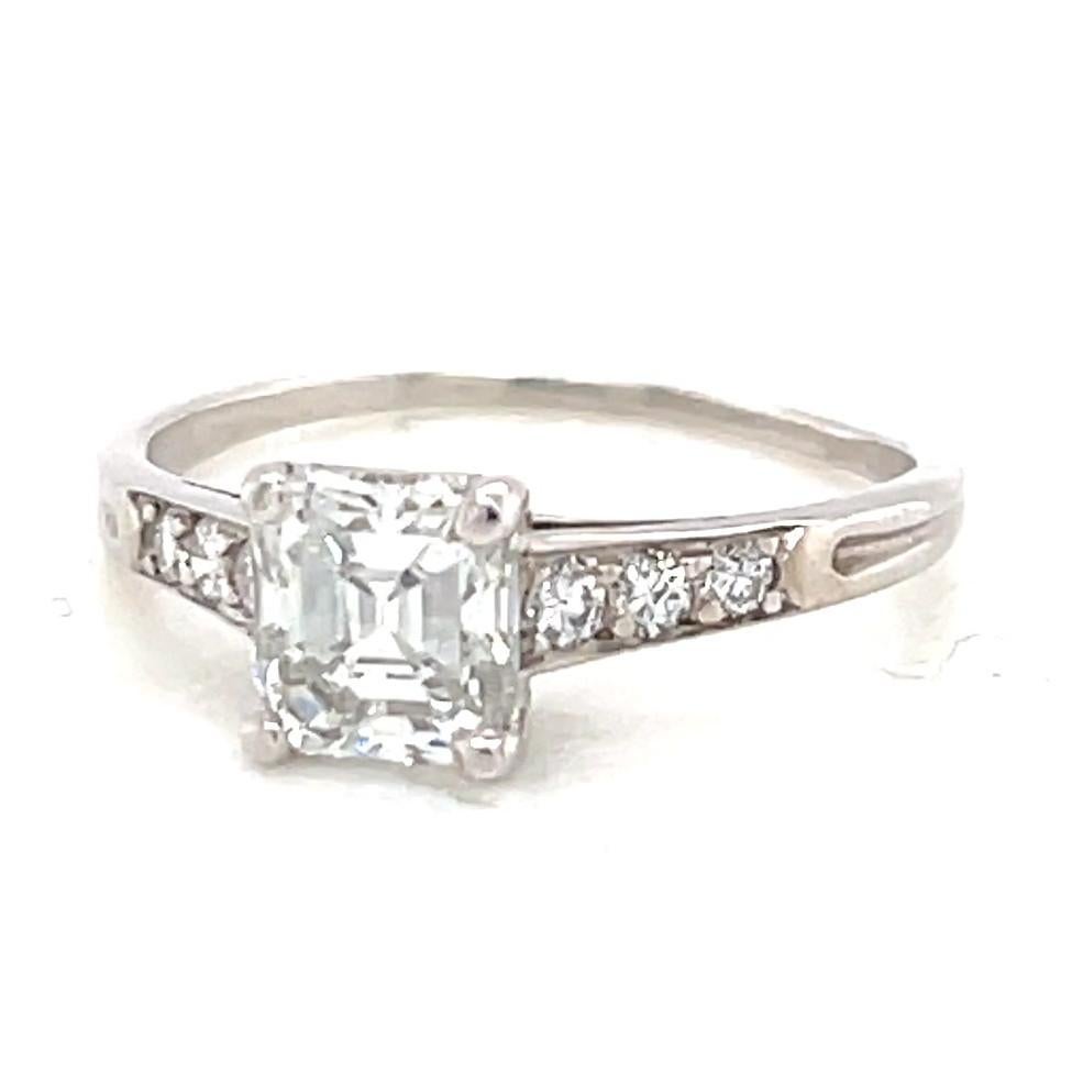 Art Deco Tiffany & Co. GIA Diamond Platinum Solitaire Engagement Ring In Excellent Condition In Beverly Hills, CA