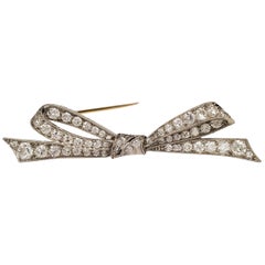Art Deco Tiffany & Co. Platinum and Diamond Bow Brooch