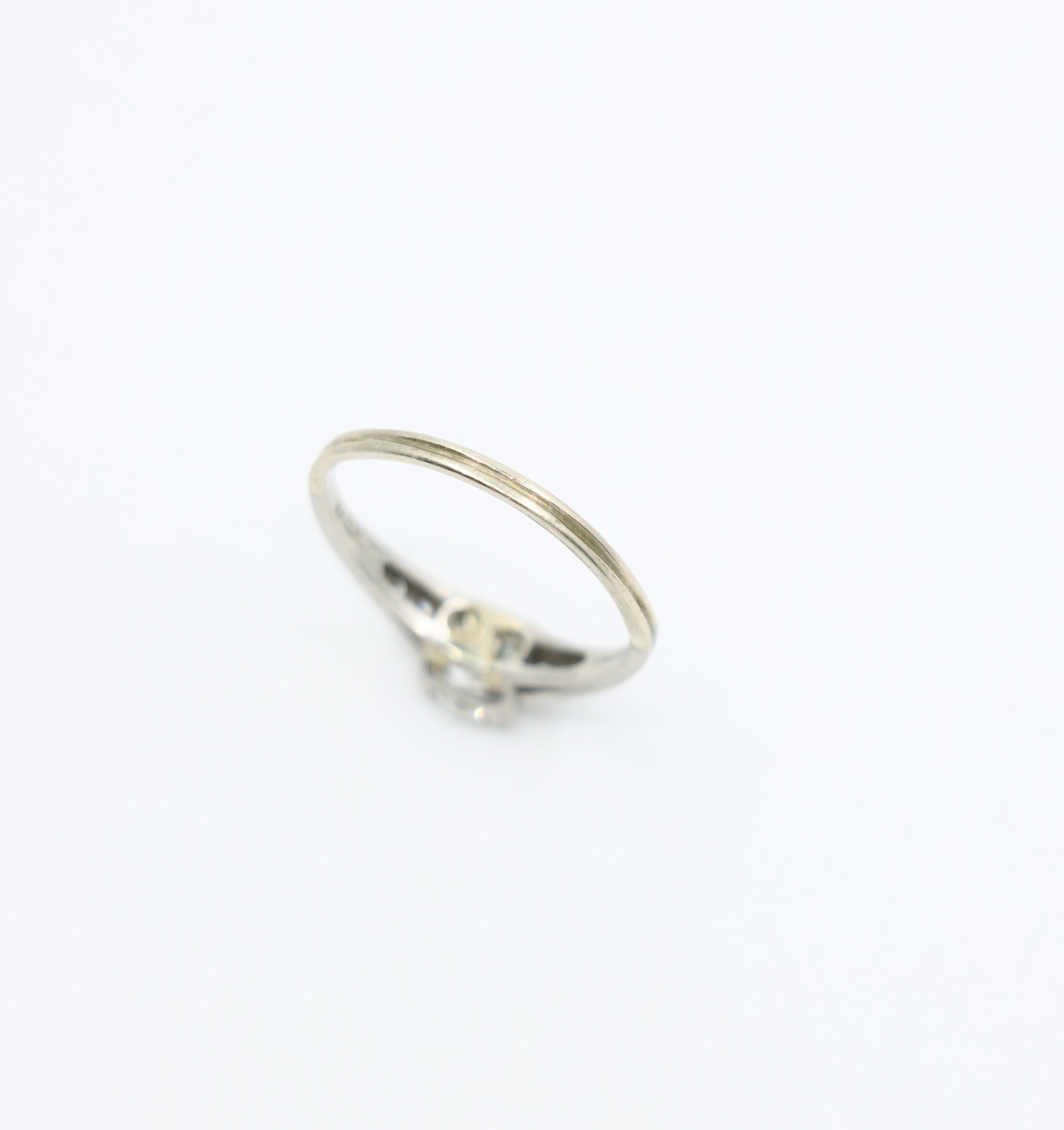 Art déco Tiffany & Co Platinum Diamond Ring en vente 8