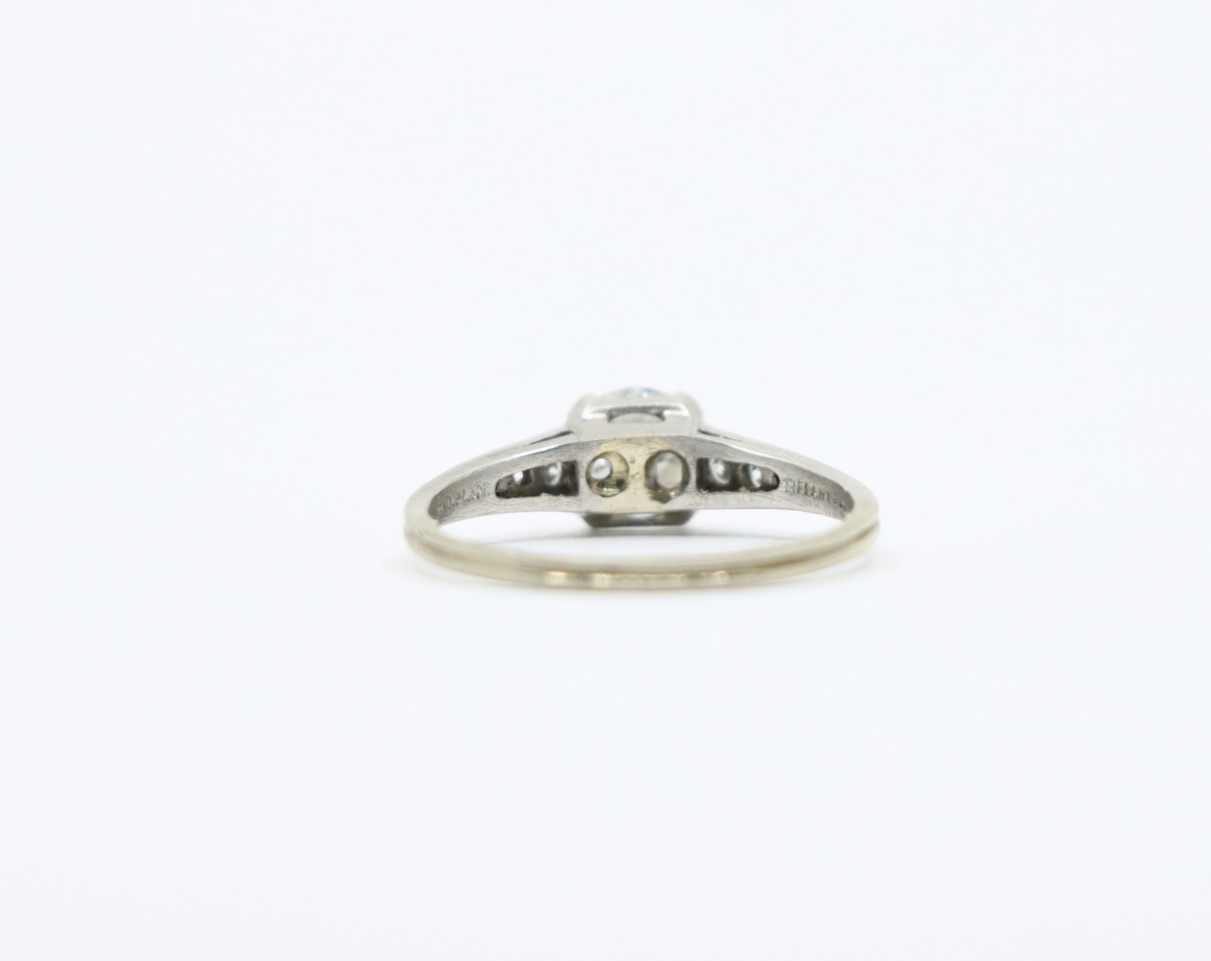 Art déco Tiffany & Co Platinum Diamond Ring Pour femmes en vente