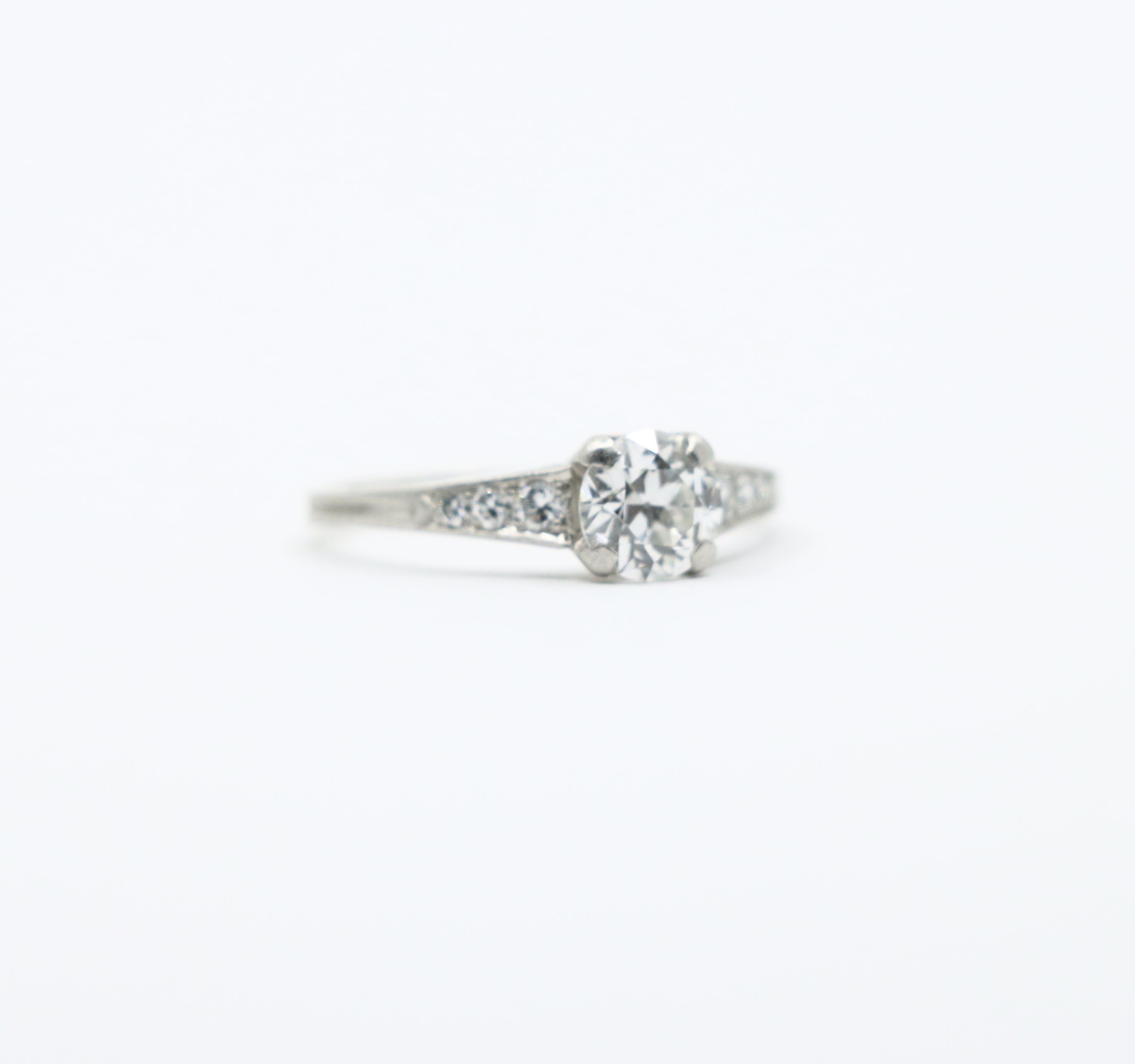 Art déco Tiffany & Co Platinum Diamond Ring en vente 1