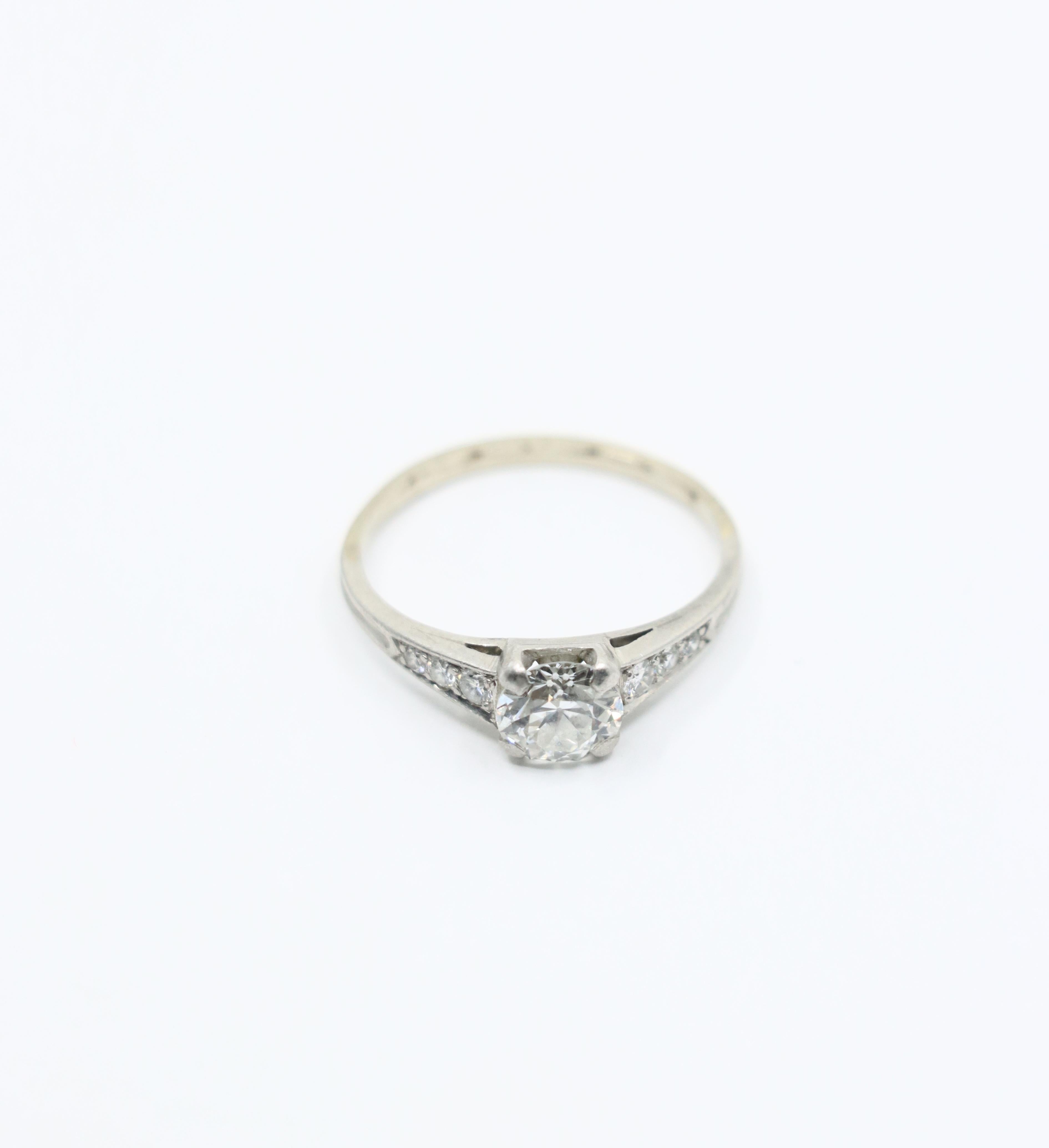 Art déco Tiffany & Co Platinum Diamond Ring en vente 3