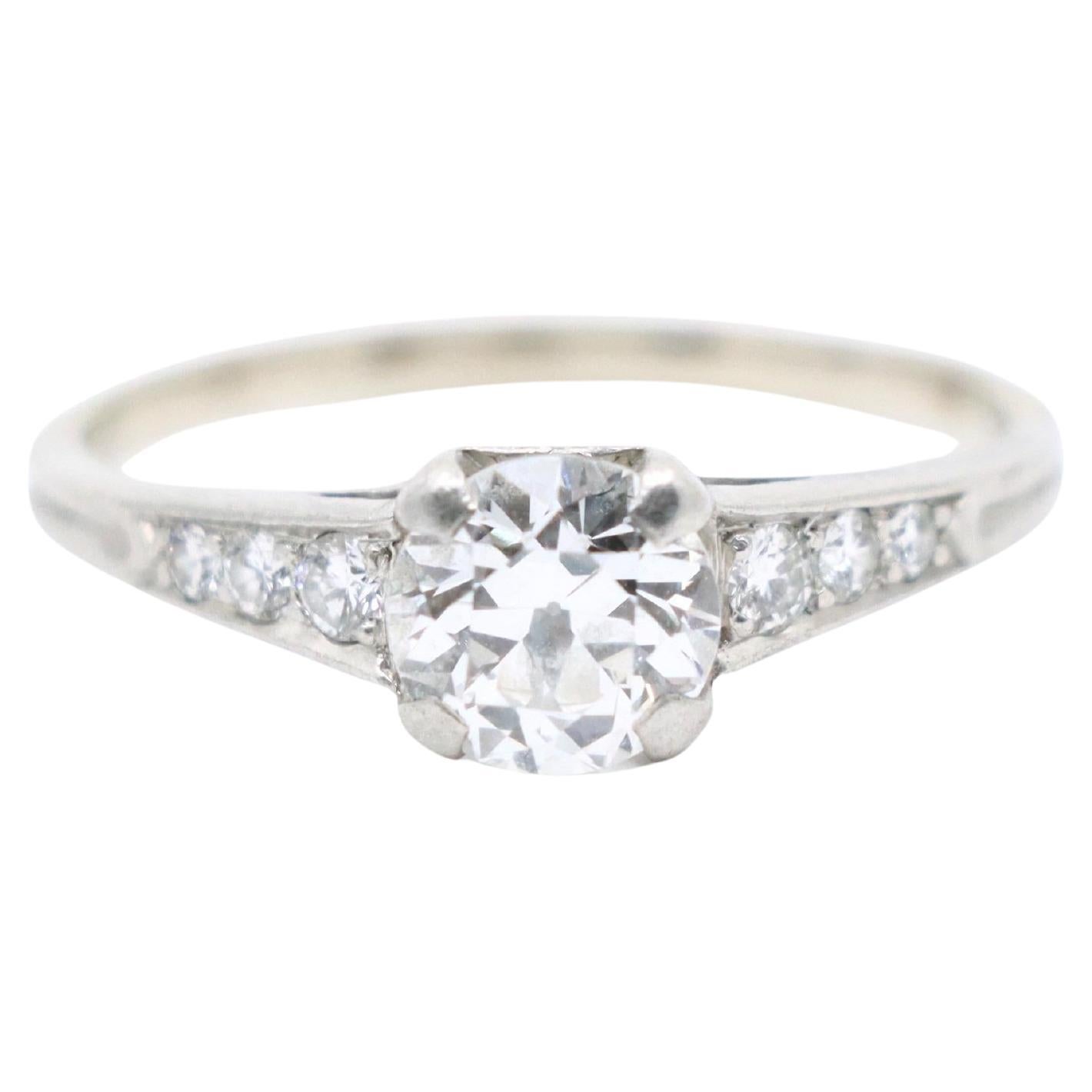 Art déco Tiffany & Co Platinum Diamond Ring en vente