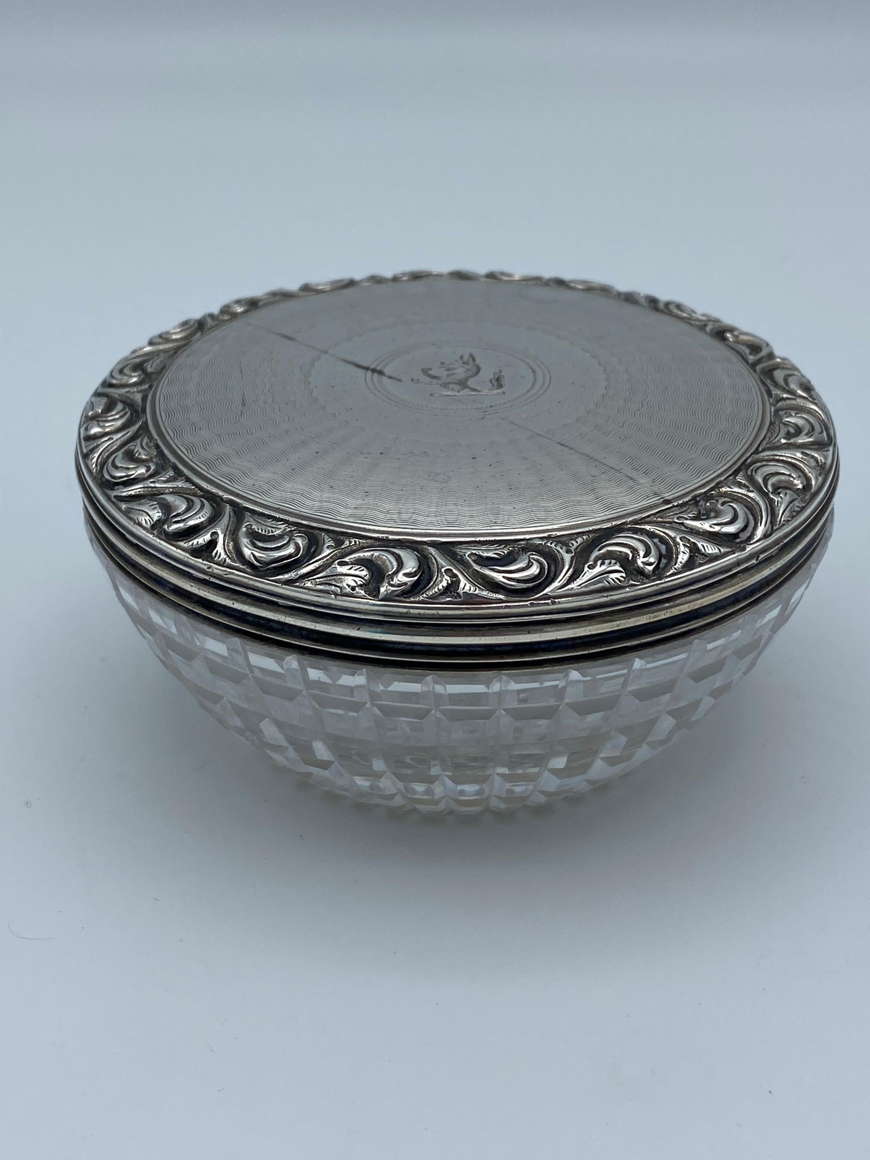 Art Deco Tiffany & Co Sterling Silver and Crystal Vanity Set For Sale 2