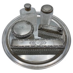 Set da toilette in argento e cristallo Art Deco Tiffany & Co.