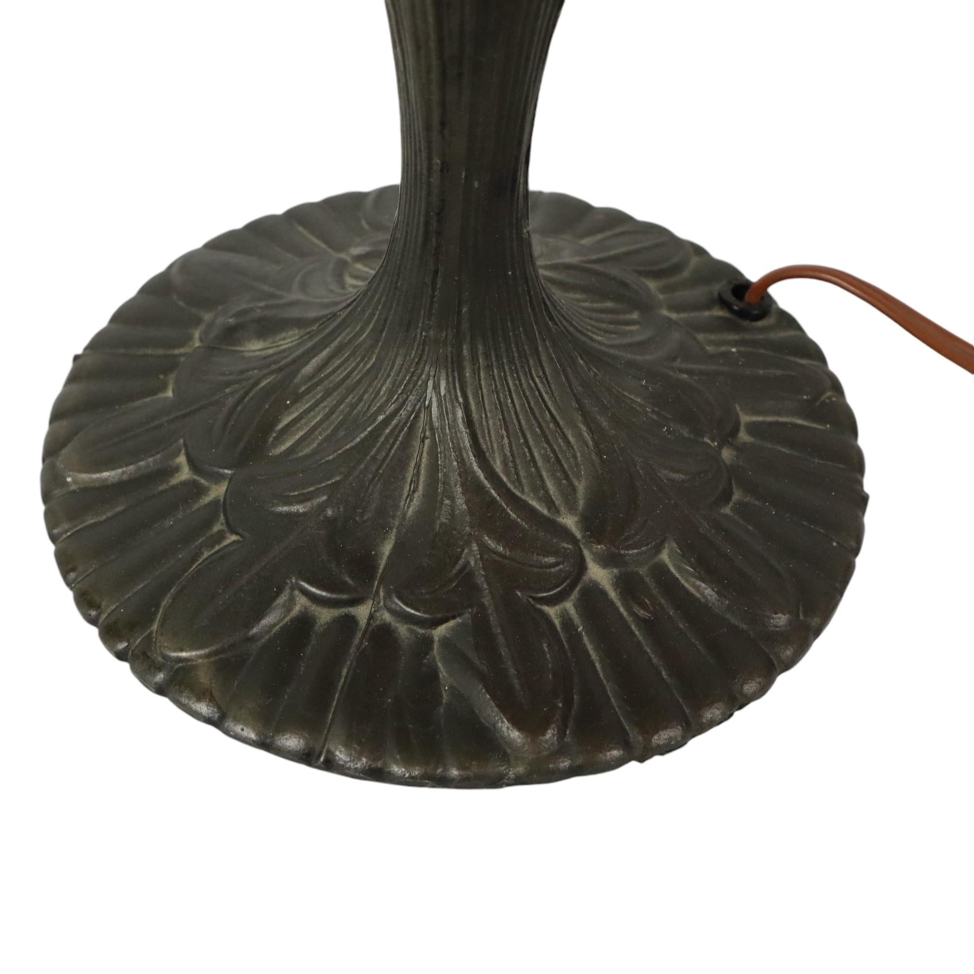 Art Deco Tiffany Style Table Lamp with Organic Base from the 1970s For Sale 2