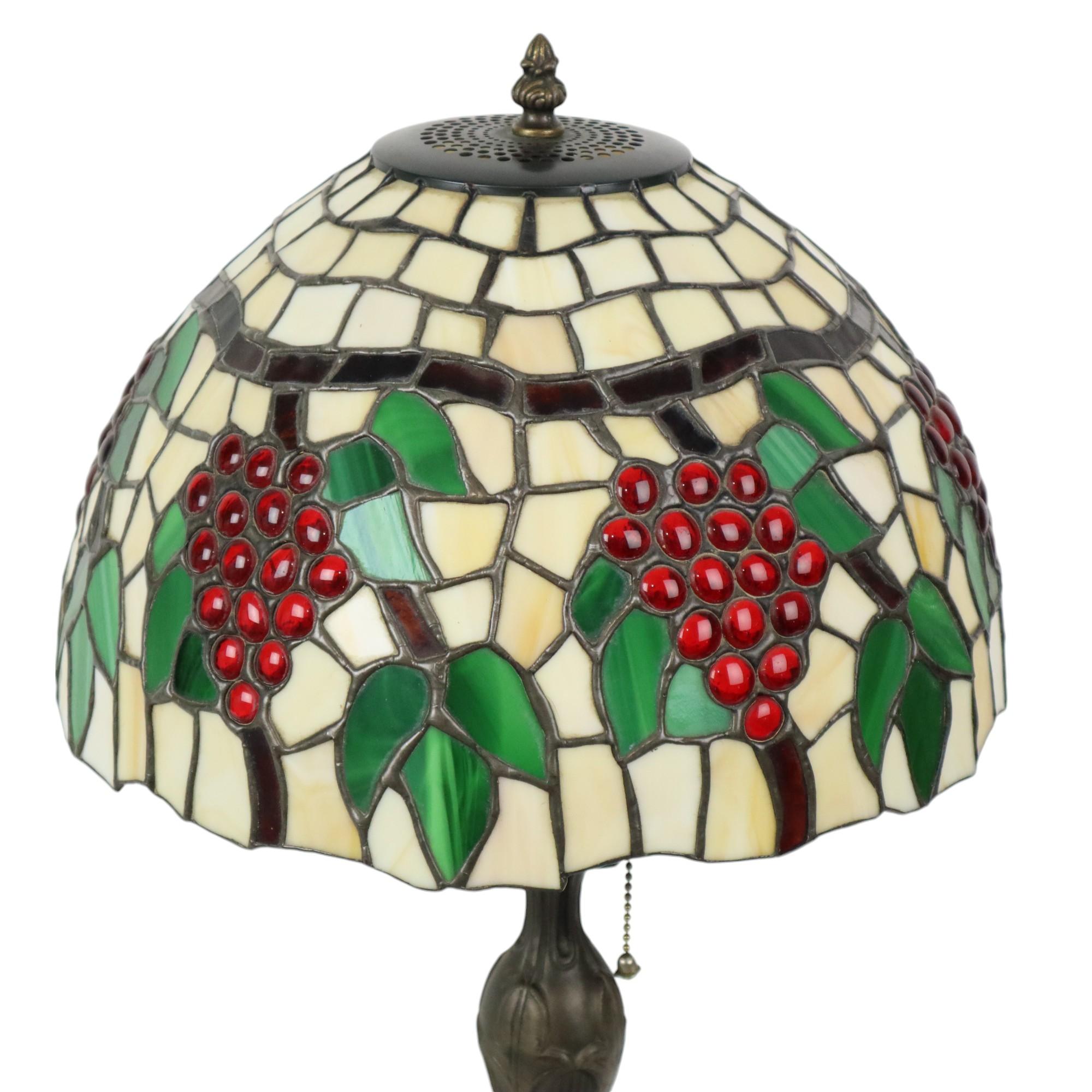 Art Nouveau Art Deco Tiffany Style Table Lamp with Organic Base from the 1970s For Sale