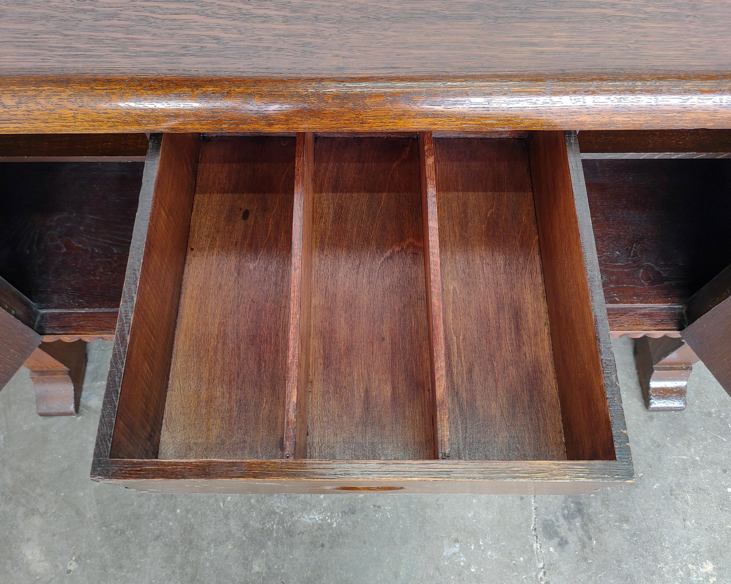 Art Deco Tiger Oak Wood Cabinet Buffet Sideboard Antique, 1930s 7