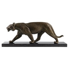Art Deco Tiger, Panther Sculpture by Rulas