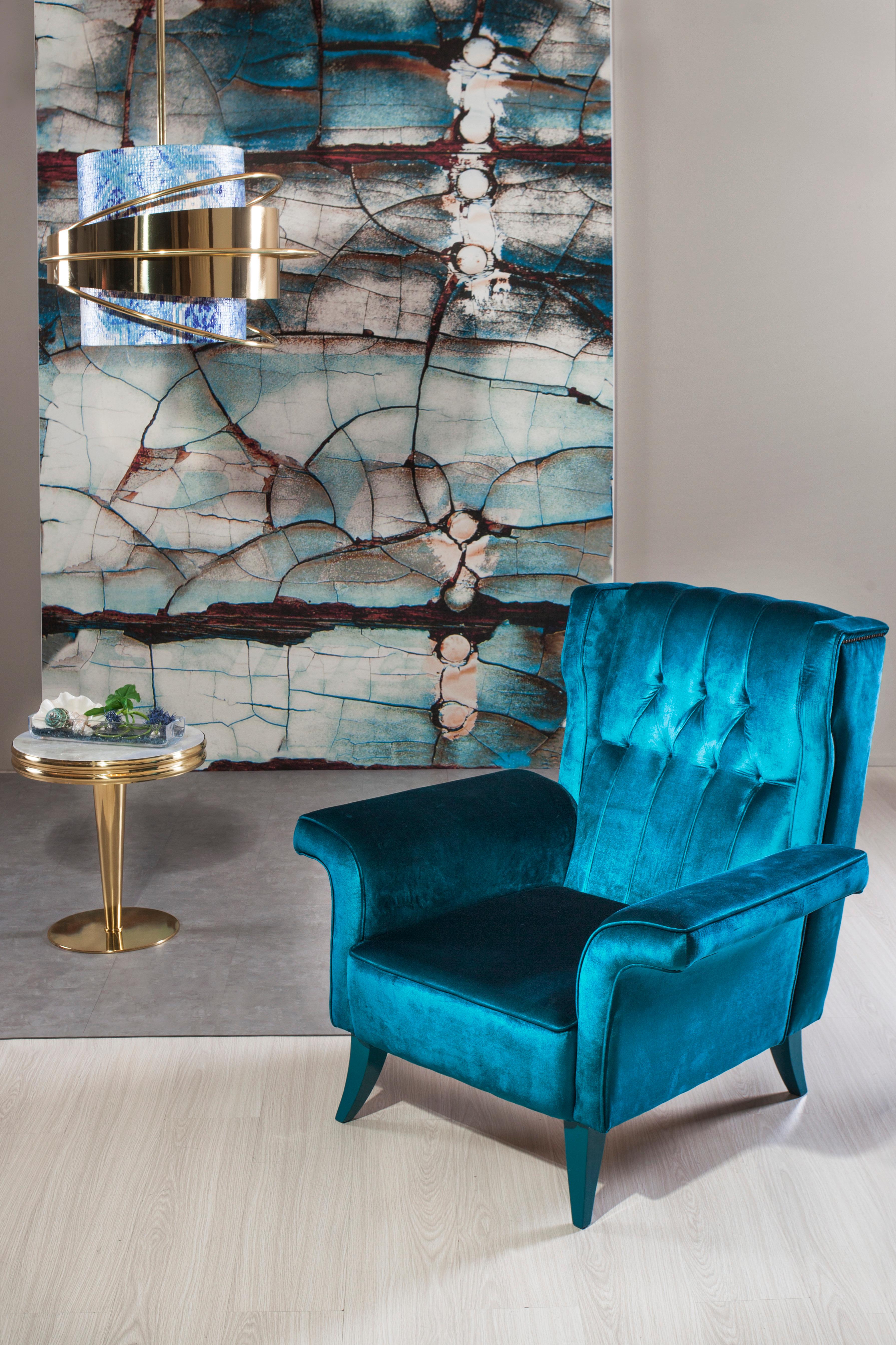 Art déco Art Deco Tile Set/2 Armchairs in the Style of 1930's, Handmade by Greenapple en vente
