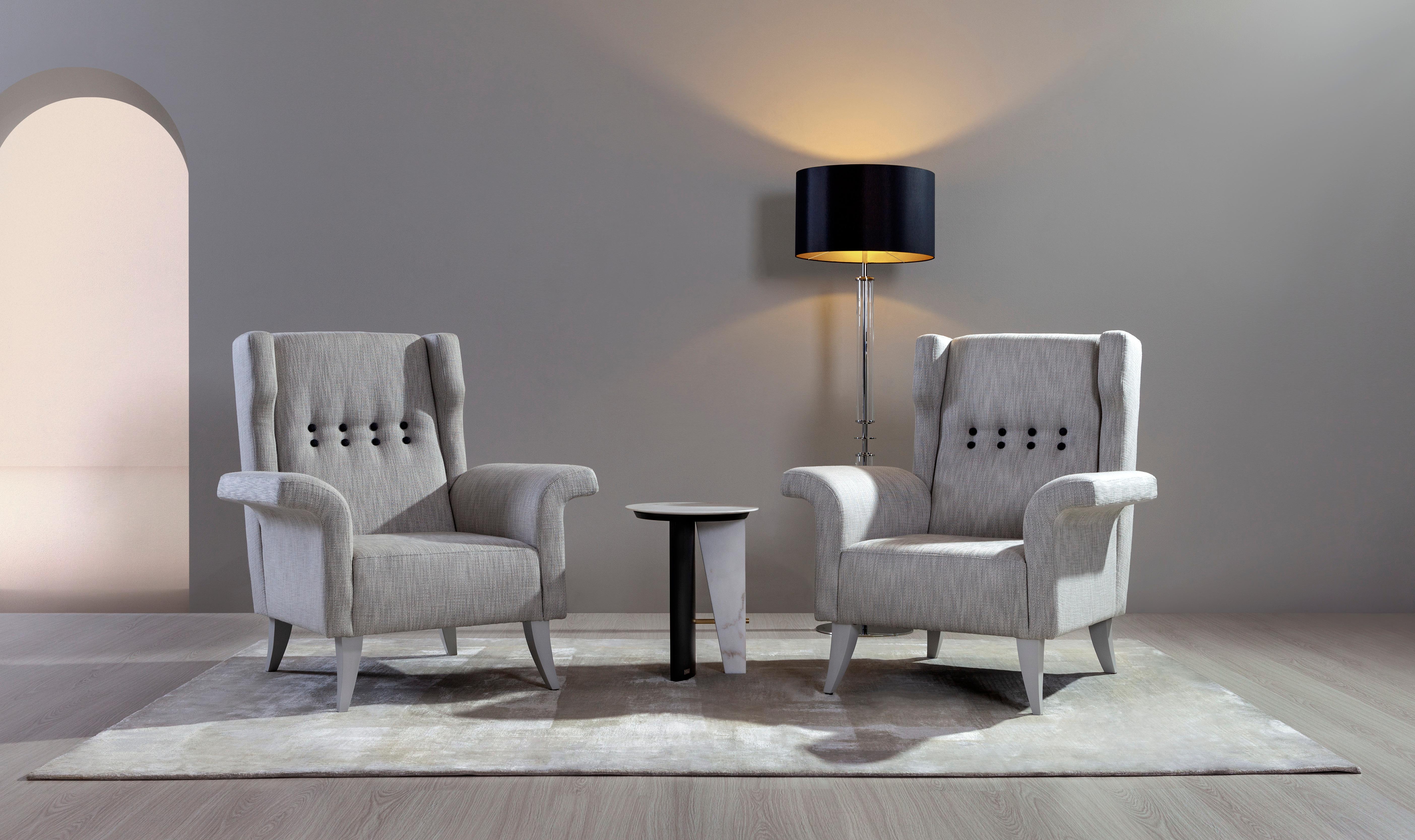 XXIe siècle et contemporain Art Deco Tile Set/2 Armchairs in the Style of 1930's, Handmade by Greenapple en vente