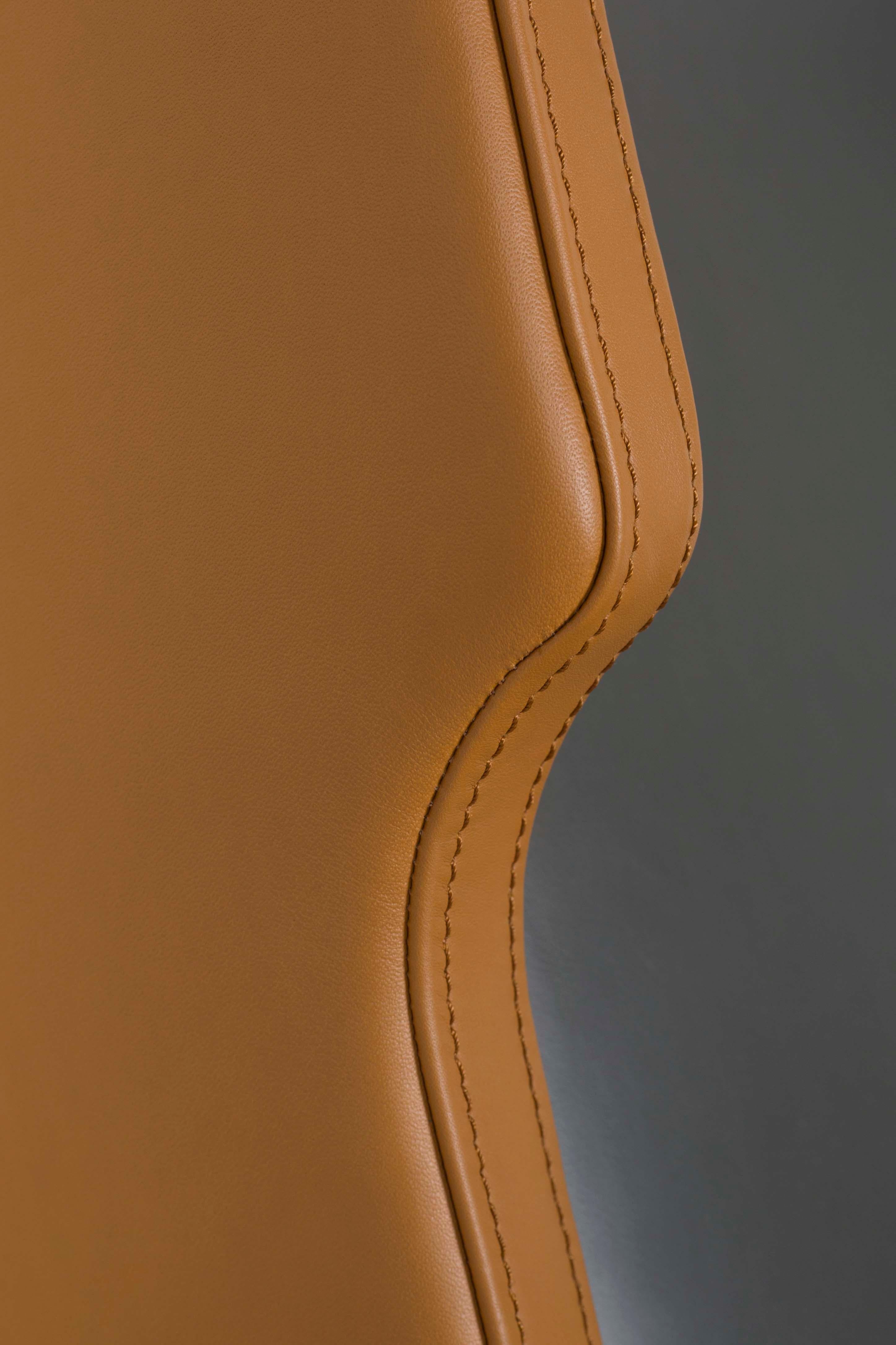 Leather Art Deco Tile Set/2 Armchairs in the Style of 1930's, Handmade by Greenapple For Sale