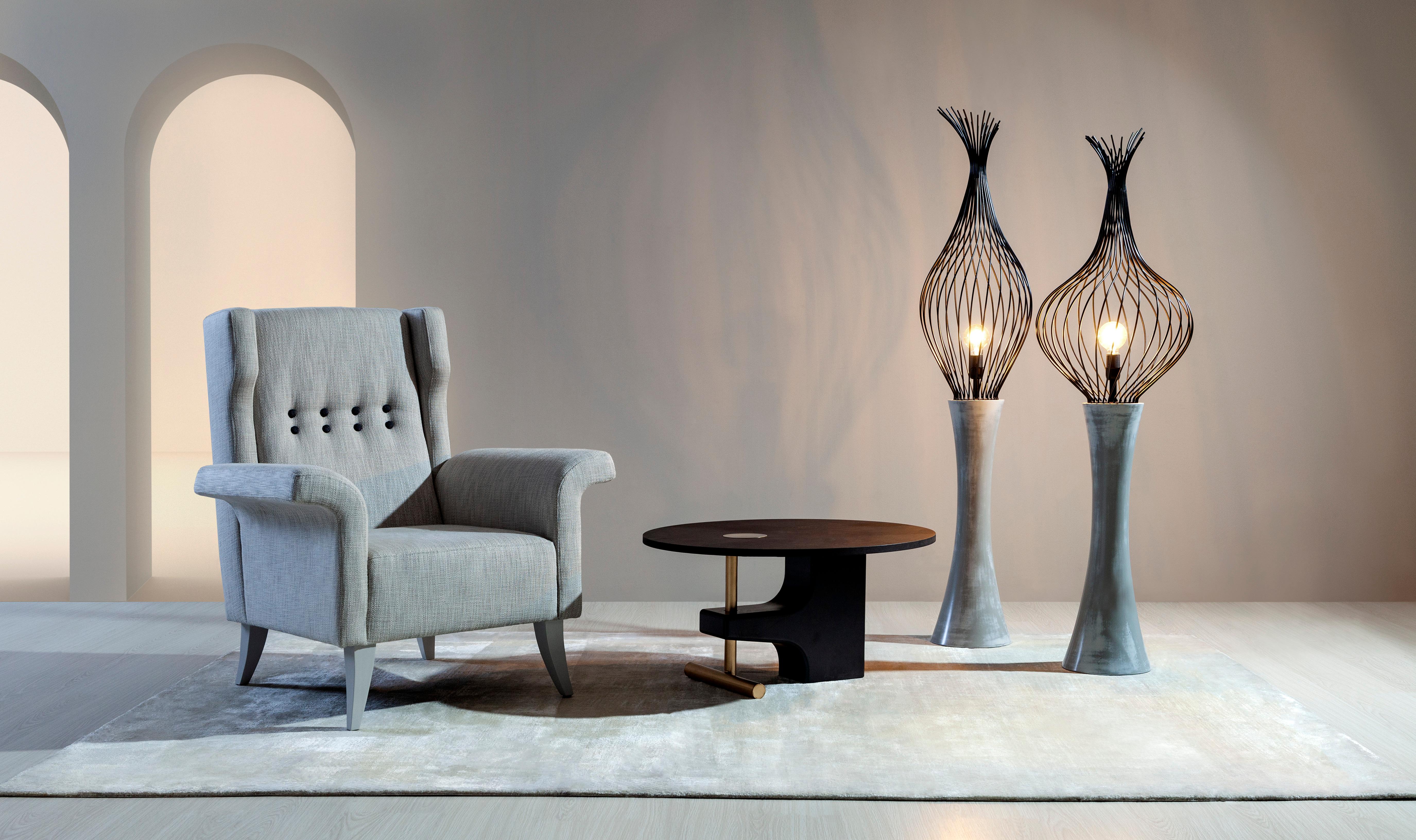Cuir Art Deco Tile Set/2 Armchairs in the Style of 1930's, Handmade by Greenapple en vente