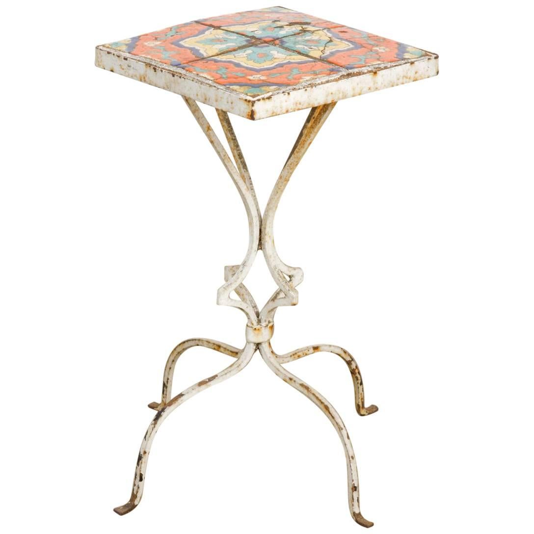Art Deco Tile-Top Drink Table by Catalina Tile