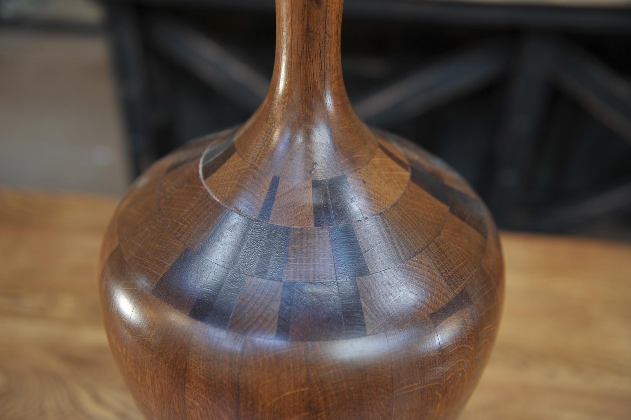 Art Deco  Art Déco Timber Vase by Belgium Manufacturer De Coene Frere For Sale