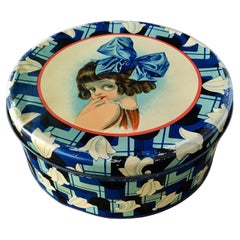 Antique Art Deco Tin Girl with Bow, Fred Spurgin
