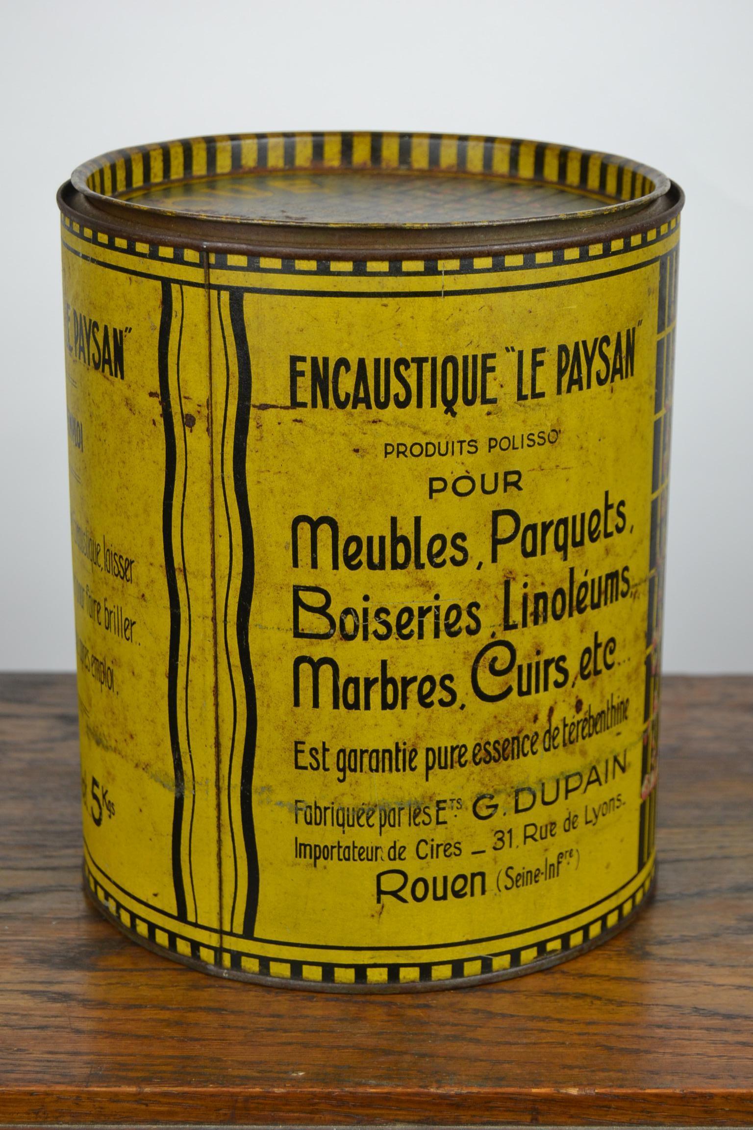 Metal French Art Deco Tin, Maintenance for Furniture For Sale
