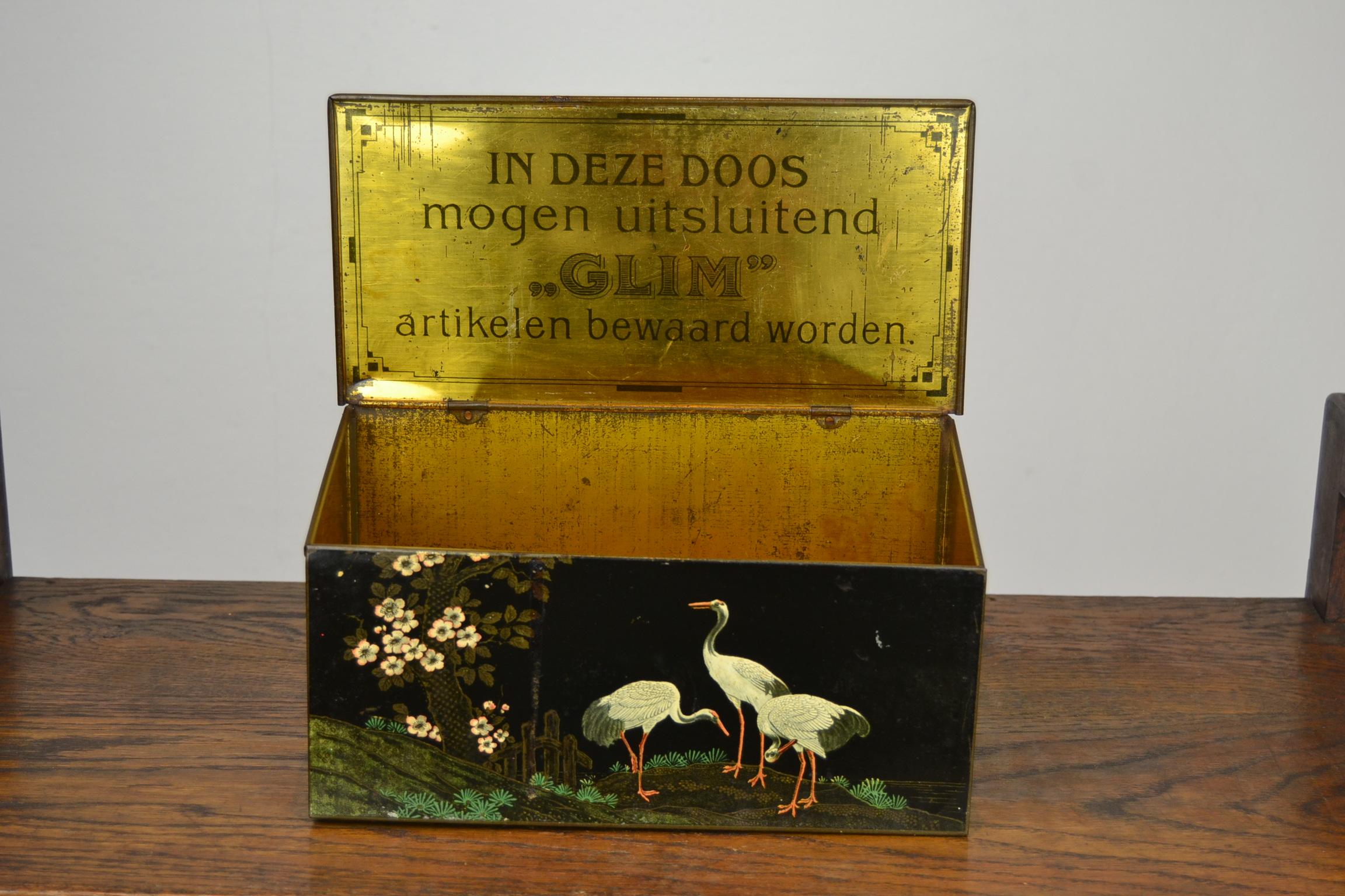 Art Deco Tin Cranes and Flowers, 1930s, The Netherlands For Sale 3
