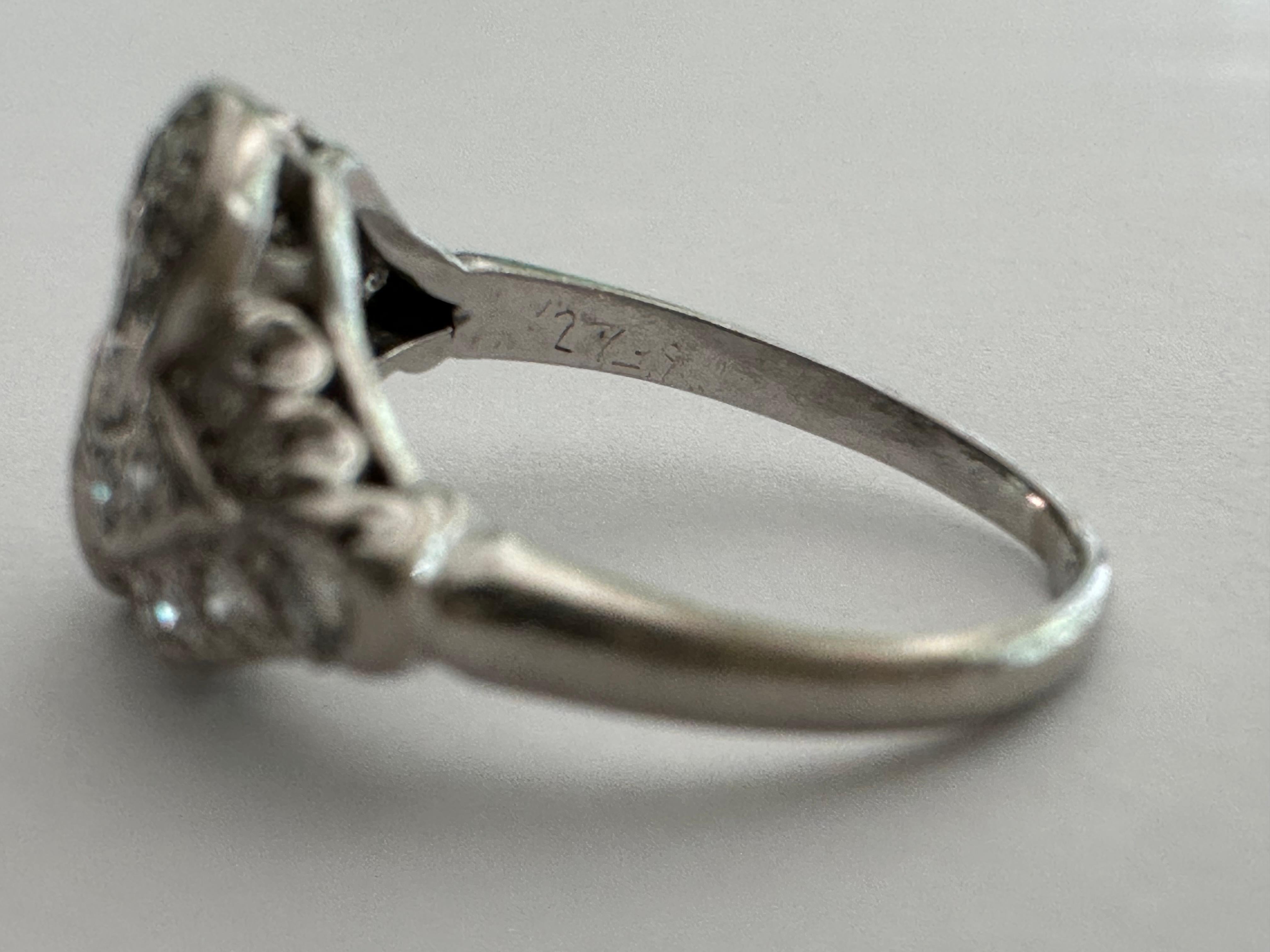 Anillo Art Decó Toi Et Moi Racimo de Diamantes en Bueno estado para la venta en Denver, CO