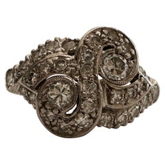 Anillo Art Decó Toi Et Moi Racimo de Diamantes