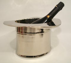 Art Deco Top Hat Silver Champagne Bucket Wine Cooler. 1930´s