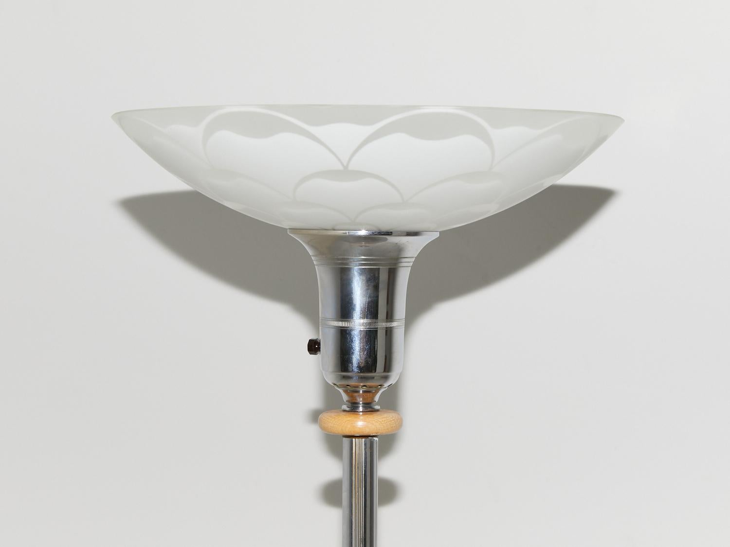 Unknown Art Deco Torcheire Lamp, 1940s For Sale