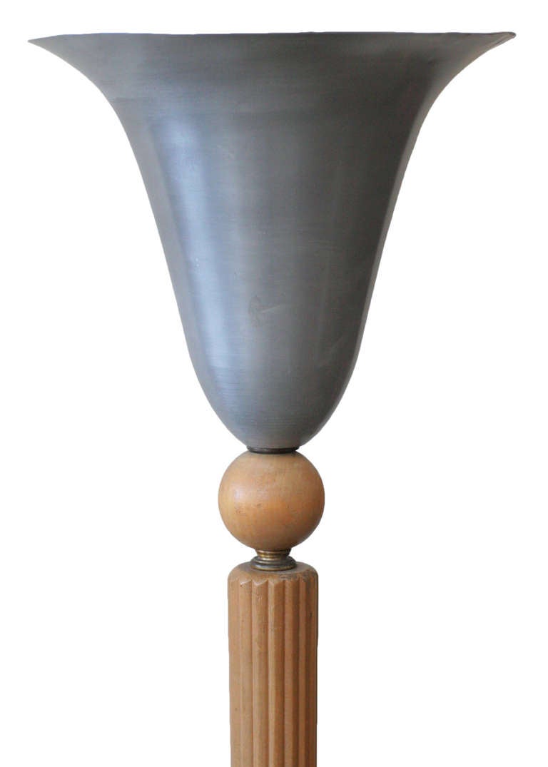 American Art Deco Torchiere Floor Lamp by Russel Wright