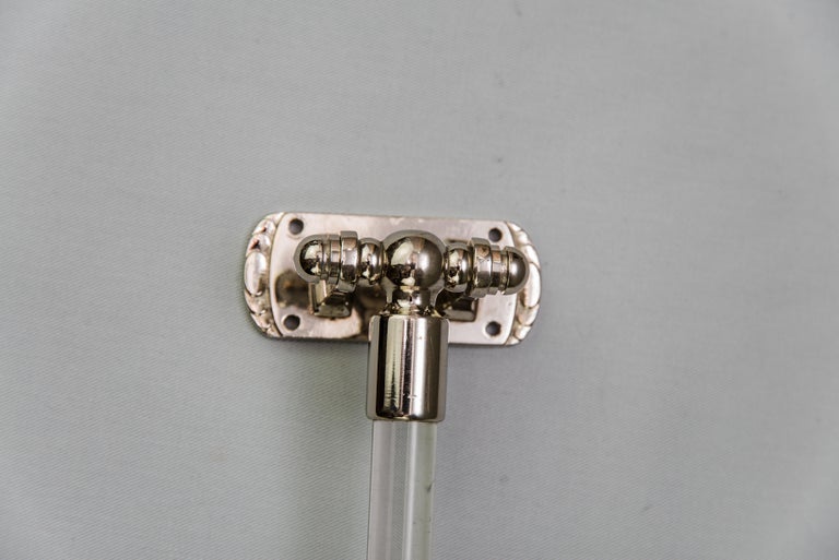 Art Deco Towel Holder Nickel Glass, 1920s at 1stDibs