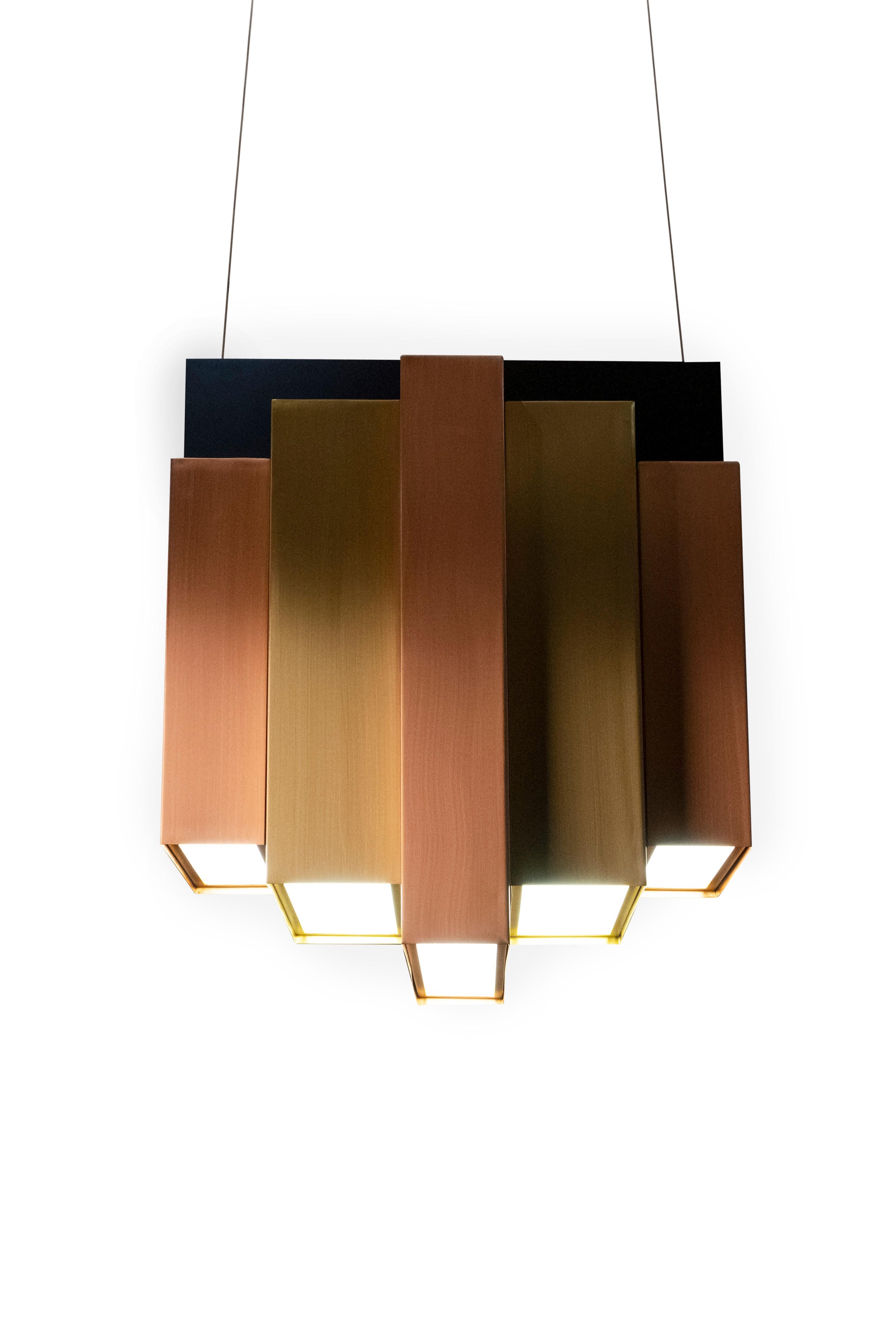 Portuguese Modern Tower Suspension Lamp, Handmade in Portugal by Greenapple For Sale