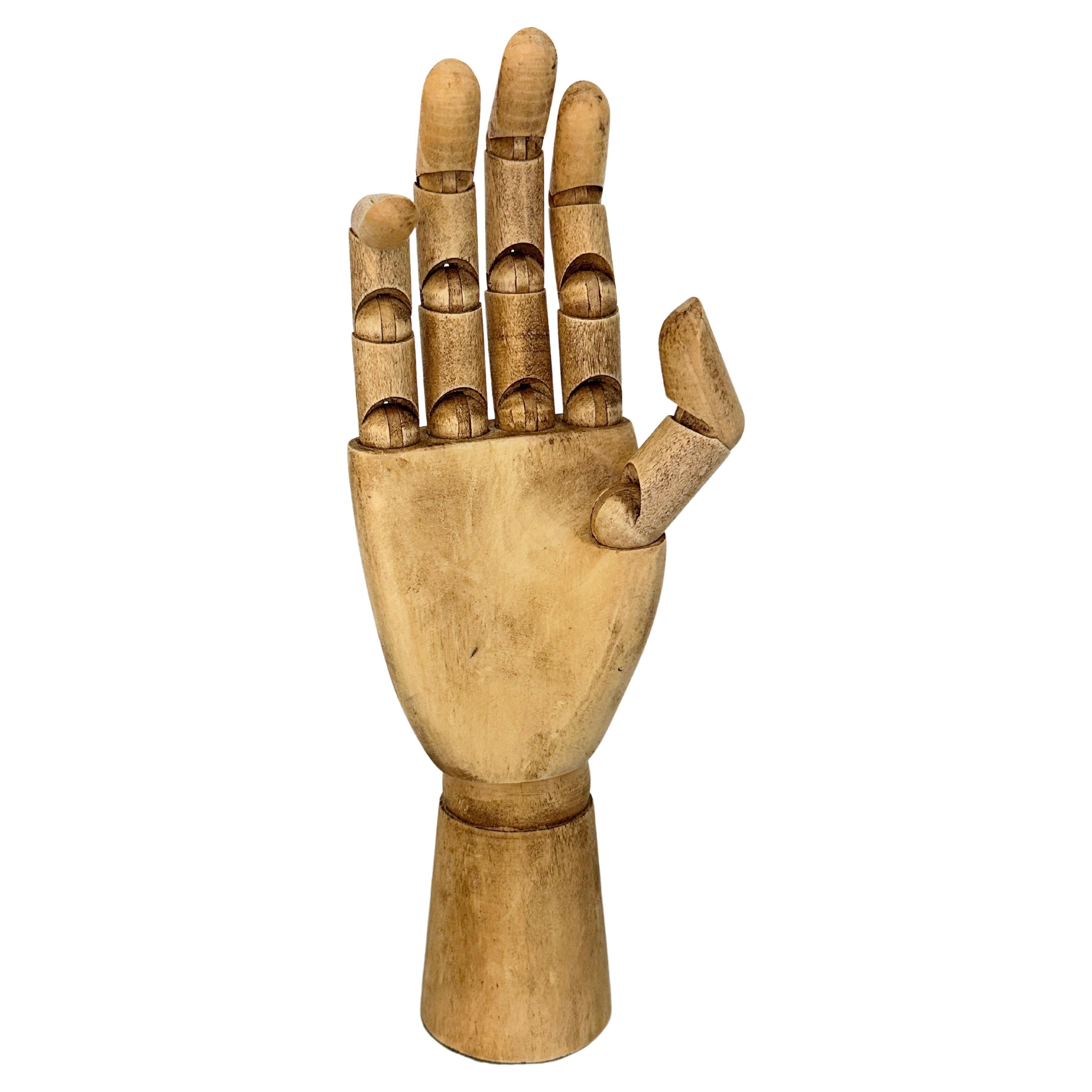 Art Deco Traditional Wooden Hand Large Artist Mannequin Scale Model