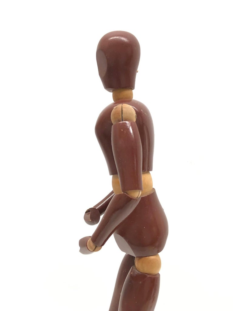 Art Deco Traditional Wooden Large Artist Mannequin Model at 1stDibs
