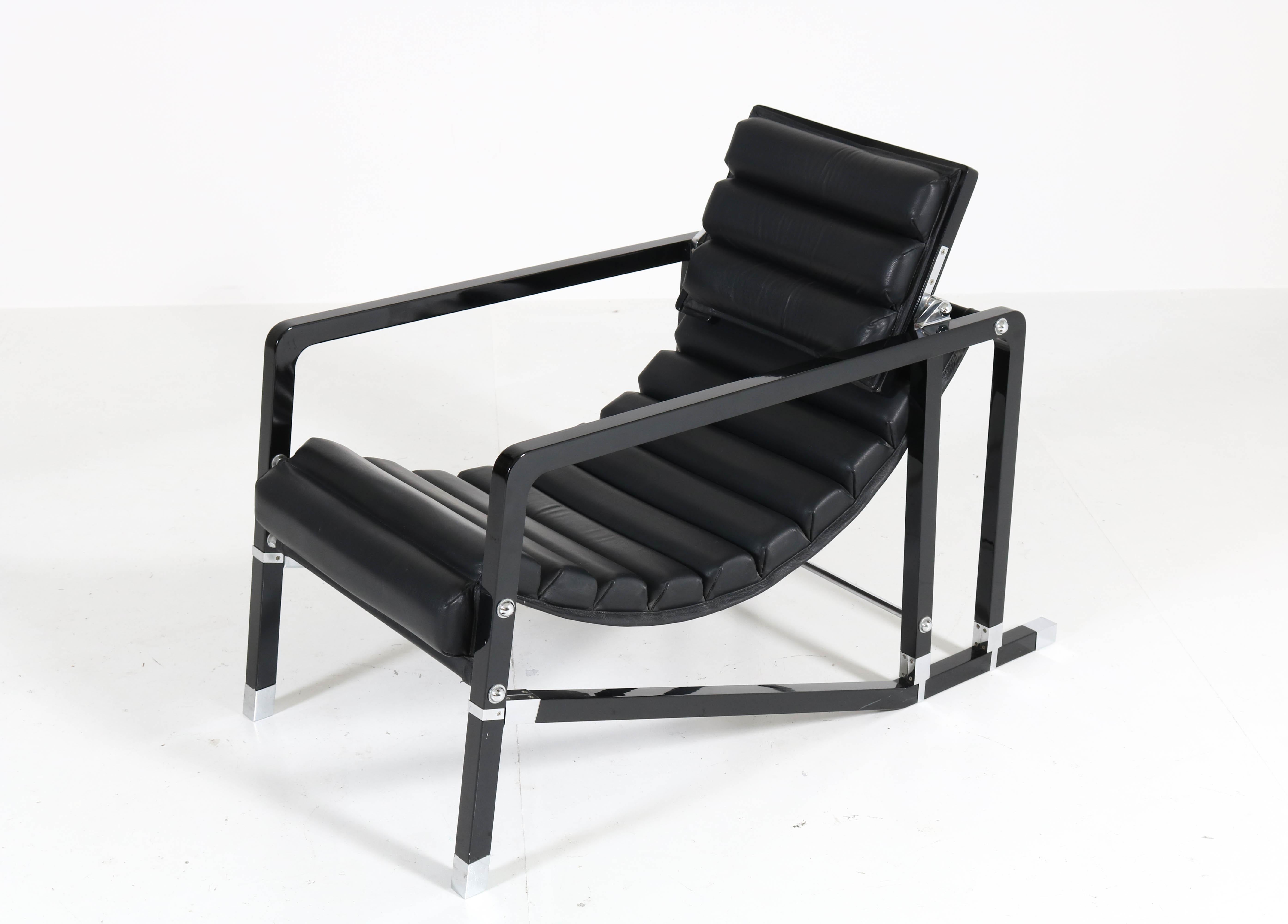 Art Deco Transat Lounge Chair by Eileen Gray for Ecart International, 1980s 1
