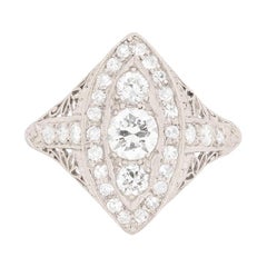 Art Deco Transitional Cut Diamond Cluster Ring, circa 1920s