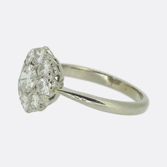 Art Deco Transitional Cut Diamond Cluster Ring