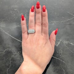 Art Deco Transitional Cut Diamond Platinum Vintage Scrolling Cluster Ring
