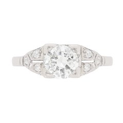 Antique Art Deco Transitional Cut Diamond Solitaire, circa 1920s
