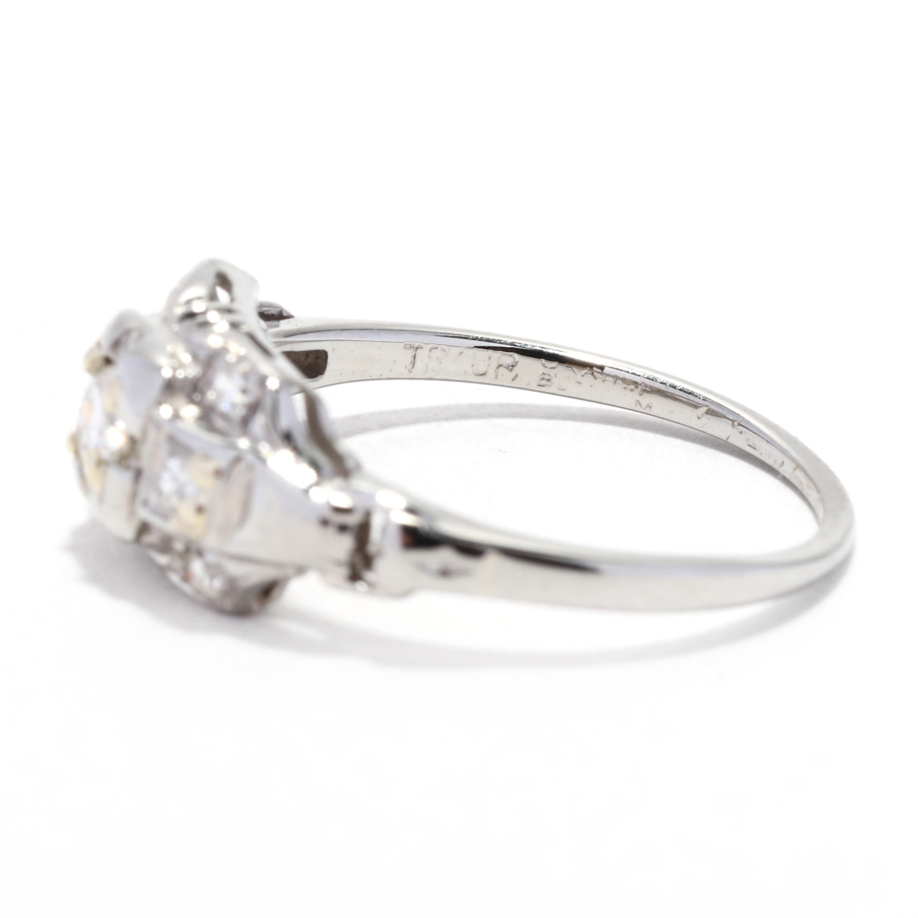 Women's or Men's Art Deco Traub .20ctw Old European Cut Diamond Engagement Ring