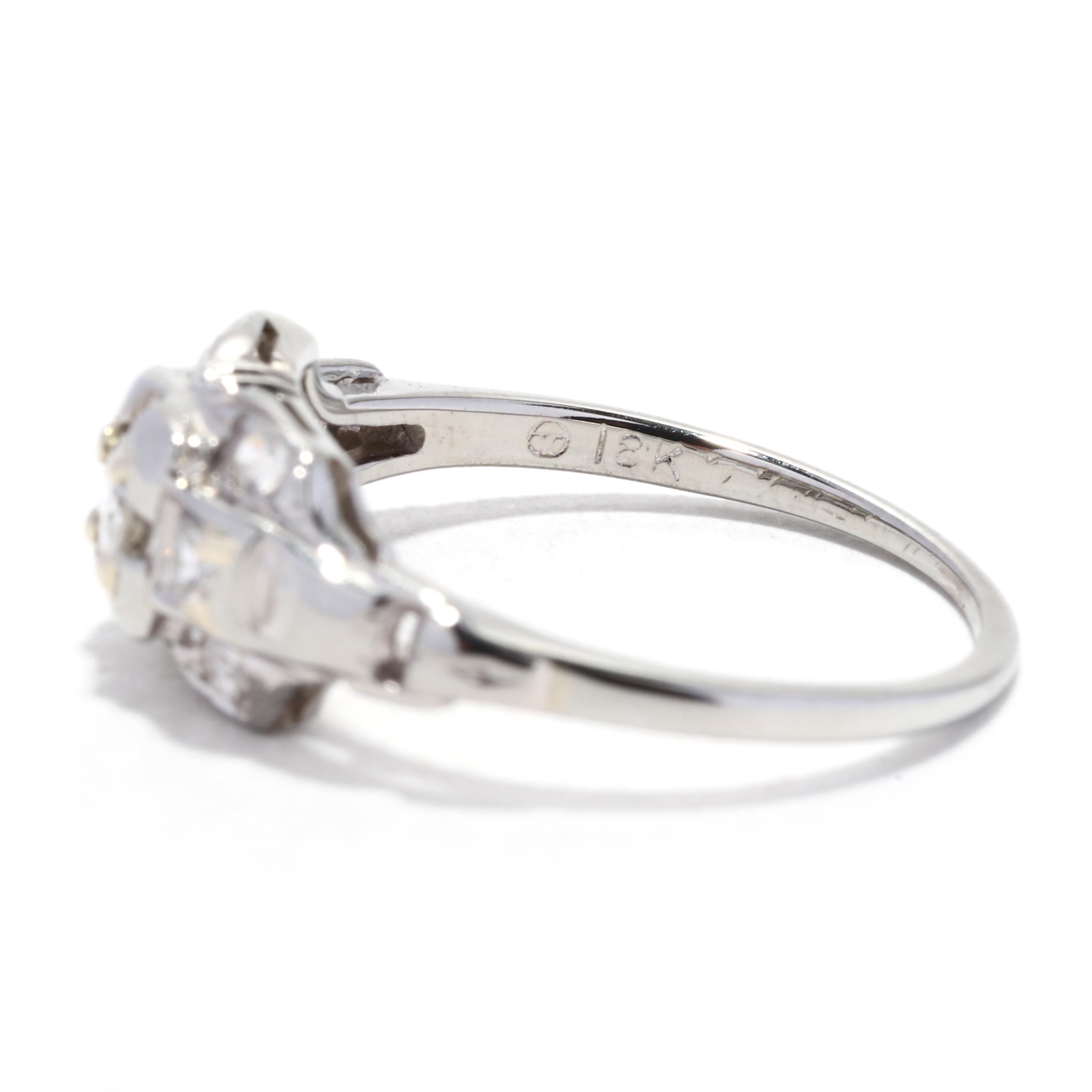 Art Deco Traub .20ctw Old European Cut Diamond Engagement Ring 1