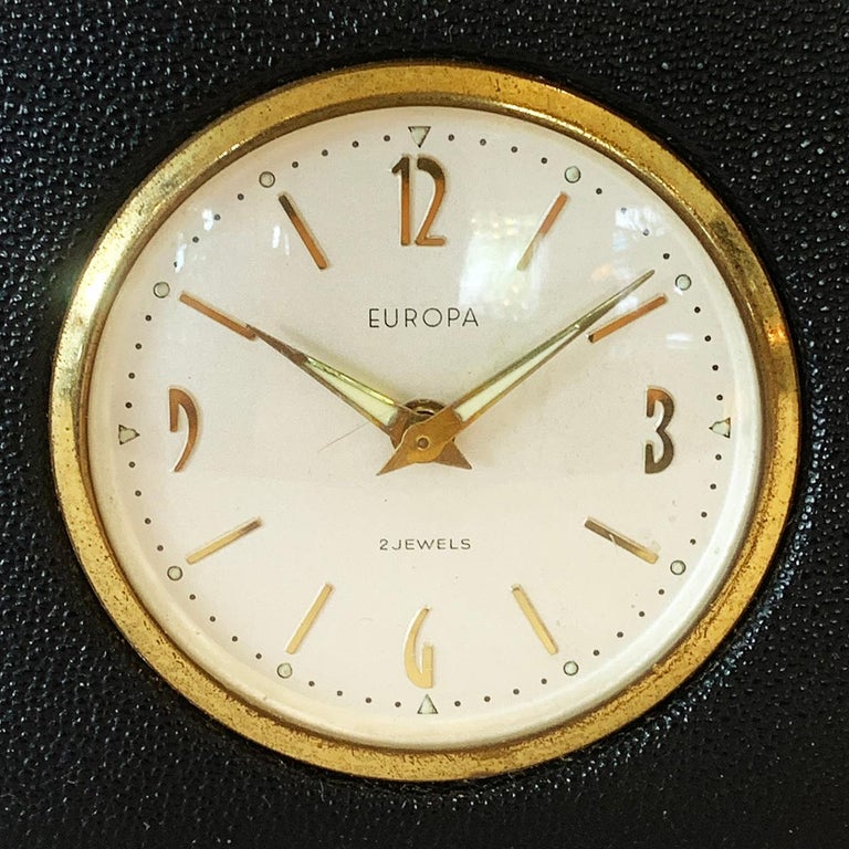 Art Deco Travel Clock by Europa Clock Company Containing Playing Cards In Good Condition For Sale In Daylesford, Victoria